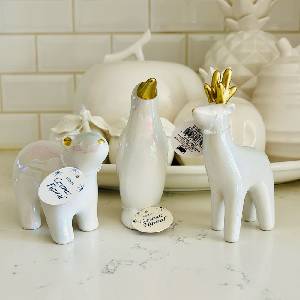 Target Bulleye’s White Ceramic animal figurines